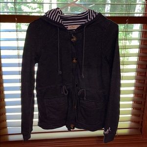 dark gray hollister jackets, buttons and zipper
